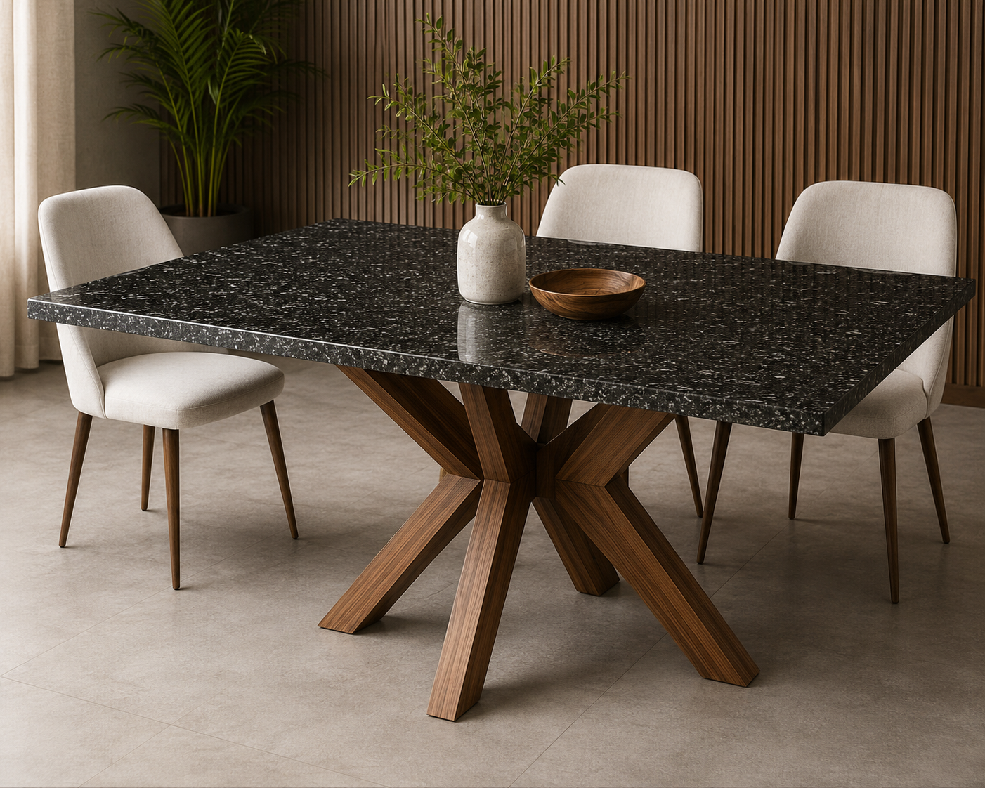 Black Granite Dining Table
