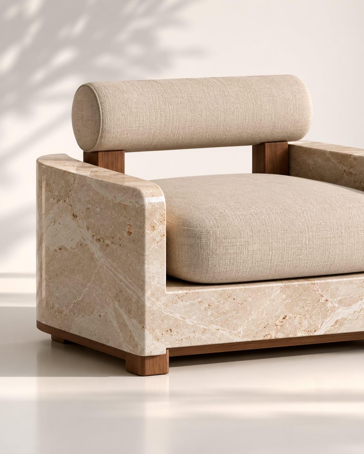 Travertine Stone Armchair